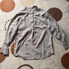 earth music&ecology グレー襟なし長袖シャツ F