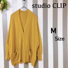 『スタディオクリップ』（M）＊カーディガン＊丈長め＊イエロー＊シンプル