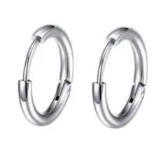 フープピアス シルバー ユニセックス8/10/12/14/16mm 2個 両耳用