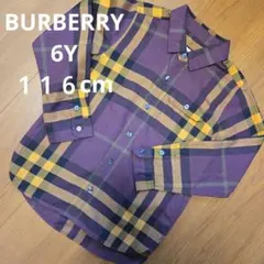 BURBERRY チェック柄 長袖シャツ 6Y　ノバチェック