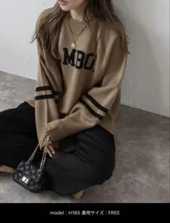 新品、タグ付き！BonjourSagan購入　LMBOロゴラウンドカットニット