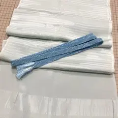 美品　夏用　帯揚げ帯締めセット　水色　正絹