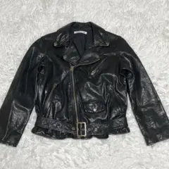 ビューティフルピープル ダブル ライダースジャケット 140 レザー 黒