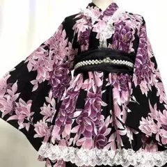 721②浴衣ドレス 地雷系 量産型 姫ギャル ロリータ 大人 ♡帯付き