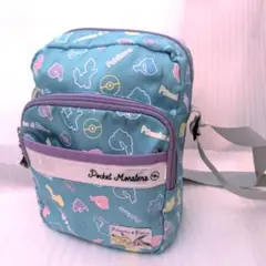 ポケットモンスター ショルダーバッグ 水色　ナイロン　軽量　斜めがけバッグ