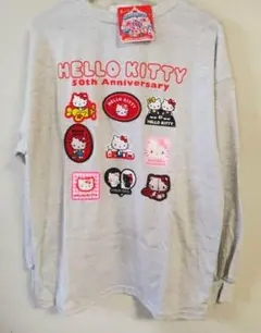 ハローキティ 長袖Tシャツ　50周年　ワッペン　L　サンリオ