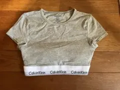 Calvin Klein カップ付クロップドトップ S グレー