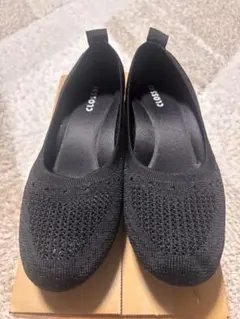 新品未使用　ブラック メッシュ　フラットシューズ　クロッシィ