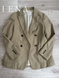 イエナ　ウールダブルブレスト テーラードジャケット ベージュ 金ボタン　IENA