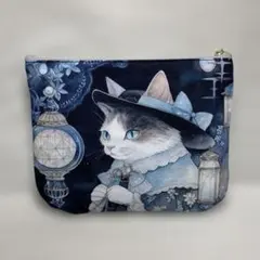 ねこパネル生地　ハンドメイド　ミニバック 猫 パネル生地のミニミニトートバッグ ベージュ 871 | iichi 日々の