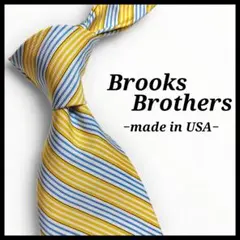 ✨美品✨ブルックスブラザーズ　ネクタイ　ストライプ柄　イエロー　シルク