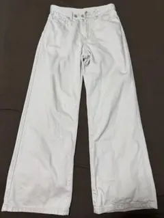 無印良品デニムバギーパンツ　サンドベージュW26xL30 股下 72cmホワイト