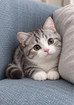 猫 デジタルアート 写真L版 5枚セット