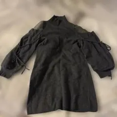 snidel シースルーショルダーミニニットワンピース