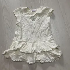 MIKI HOUSE クリーム色 フリルTシャツ チュニック100