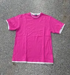 90s OLD UNIQLO紺タグリンガーTシャツピンク✖️グレー y2kswagのサムネイル