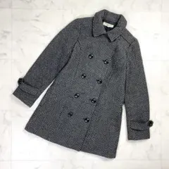 ナチュラルビューティーベーシック ツイードコート 黒 サイズL*MD1324