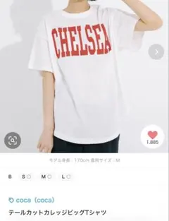 coca テールカットカレッジビッグTシャツ★白系M未使用のサムネイル