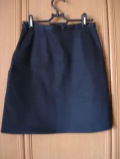 台形切替えスカート 黒　ミニスカート　ひざ丈スカート　Aライン　ベルメゾン