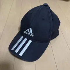 adidas 黒 ベースボールキャップ 3本ライン　美品