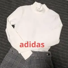adidas　ホワイト ゴルフ タートルネック ニット 長袖 　S