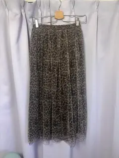 レオパード柄 チュール　ロングスカート