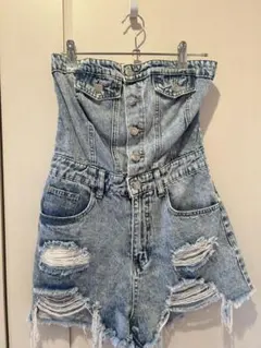 デニムビスチェショートパンツ