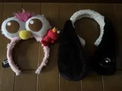 エルモ付き動物耳カチューシャ&スヌーピーカチューシャ