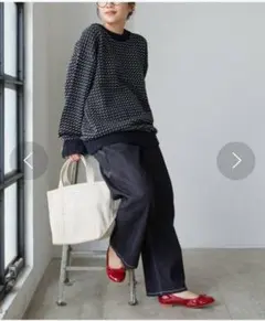 MACOBER FREAK'S STORE 別注バーズアイニット　ネイビー系