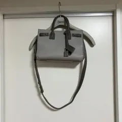 美品サンローランパリ　サックドジュールベイビーバイカラースエード×レザー　グレーのサムネイル