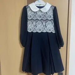 ネイビーレース付きフォーマルドレス 120