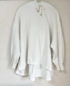 GU ホワイト フード付き スウェット オーバーサイズパーカーMサイズ