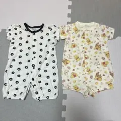 ディズニーベビー　プーさん　花柄　カバーオール　ロンパース　50-60 70