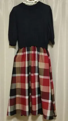 BLUE LABEL CRESTBRIDGE ニットコンビマキシワンピース 36