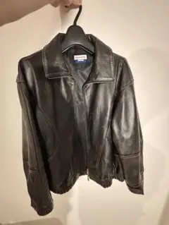 ブラックレザーオーバーサイズジャケット
