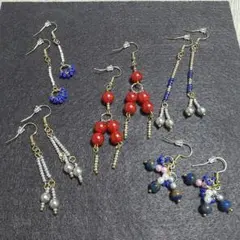 ハンドメイドピアス5セット まとめ売り　　　ks54