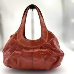 COACH レザーハンドバッグ がま口 赤 本革 コーチ トートバッグ レトロ