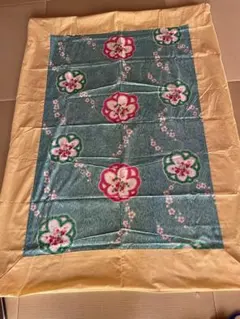昭和レトロ 掛布団皮 生地 和柄 花柄 水色系