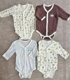ベビー肌着 4点セット 動物柄 車柄 長袖