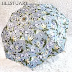 新品✨ジルスチュアート 折りたたみ傘 花柄 ボタニカル柄 晴雨兼用 ブルー系