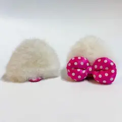 20年前　キティちゃん　猫耳ヘアピン　サンリオ　ねこ耳　ヘアアクセサリー　リボン