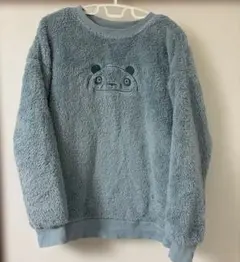 パンダコパンダ　ブルー　ボアトレーナー　Lサイズ