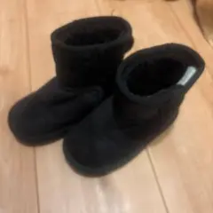 黒いムートン風　ショートブーツ