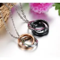 ステンレス製 ペアネックレス 刻印 「 ETERNAL LOVE ( 永遠の愛