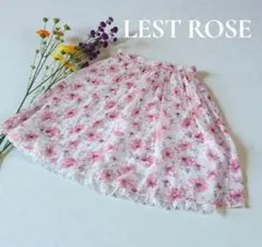 【日本製】レストローズ　フラワープリント　シフォンスカート　フェミニン