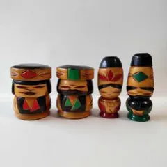 【昭和レトロ・民芸品】ニポポ人形 夫婦二体 2セット