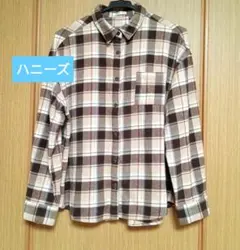 Honeys　ハニーズ　フランネルシャツ　チェック　ベージュ