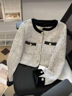 ツイードジャケット 白と黒