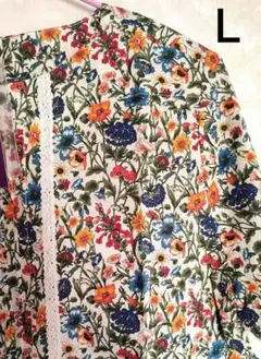【新品】Ｌサイズ　リバティ　半袖ブラウス　 レイチェル　オレンジ　LIBERTYのサムネイル