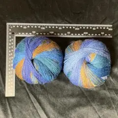 ウール75% 混紡毛糸 1玉400m 2玉 セット　編み物 かぎ針
